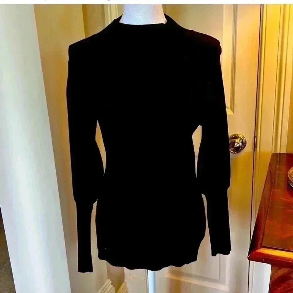 Via Milano black cowl neck lightweight sweater L Black Excellent condition